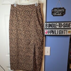 Original Ty2 Leopard Print Skirt 12 Black Brown Tan